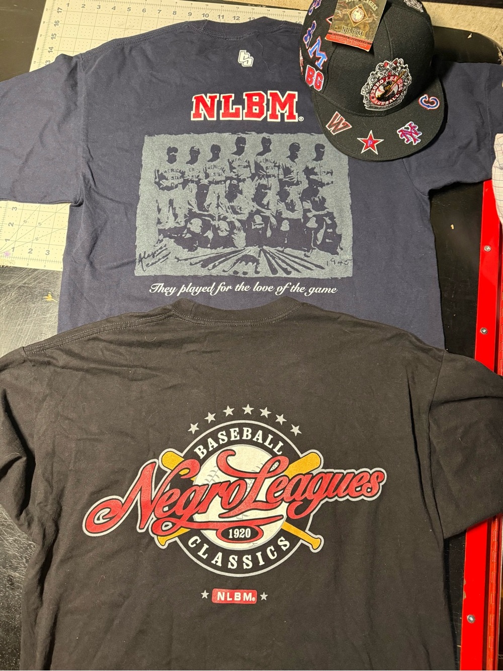Negro League Baseball, Lot Of 2 XL Shirts, And Baseball Cap Hat Detroit Stars
